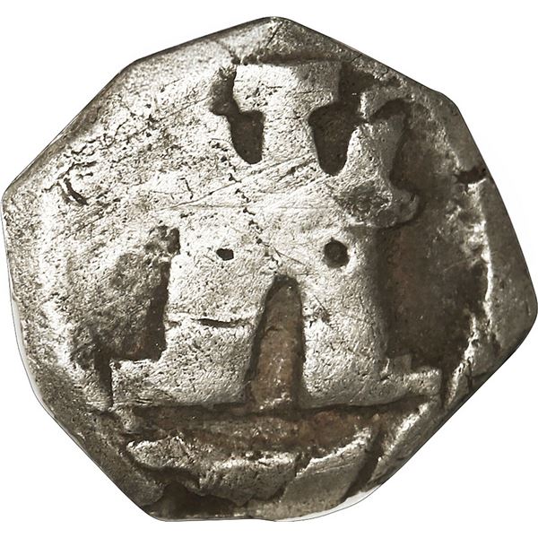 COLOMBIA, Bogotá, cob ¼ real, Philip V, style of assayer S (ca. 1722-32), rare, NGC VF details / cle