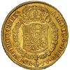 Image 2 : COLOMBIA, Bogotá, gold bust 8 escudos, Charles III ("rat nose" bust), 1762 JV (no dot), rare, NGC XF