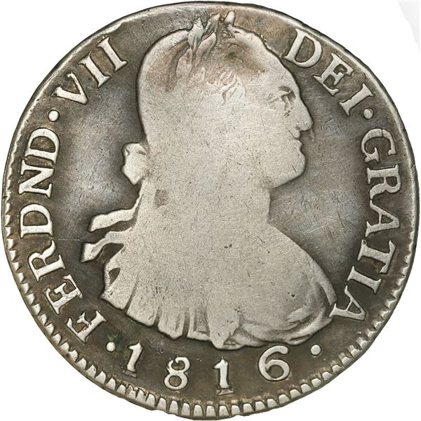 COLOMBIA, Bogotá, bust 2 reales, Ferdinand VII (bust of Charles IV), 1816 F•J, both 1's in 
