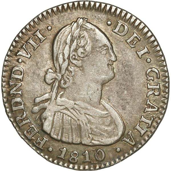 COLOMBIA, Bogotá, bust 1 real, Ferdinand VII (bust of Charles IV), 1810 J•F/J•J.