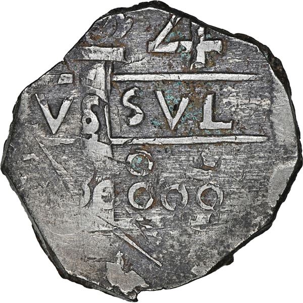 COLOMBIA, Cartagena, "imitation cob" 4 reales, Ferdinand VII, fantasy date "8oo" (ca. 1815), quadran