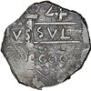 Image 1 : COLOMBIA, Cartagena, "imitation cob" 4 reales, Ferdinand VII, fantasy date "8oo" (ca. 1815), quadran