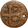 Image 2 : COLOMBIA, Cartagena, copper "imitation cob" 2 reales, Ferdinand VII, fantasy date "III" (ca. 1815), 
