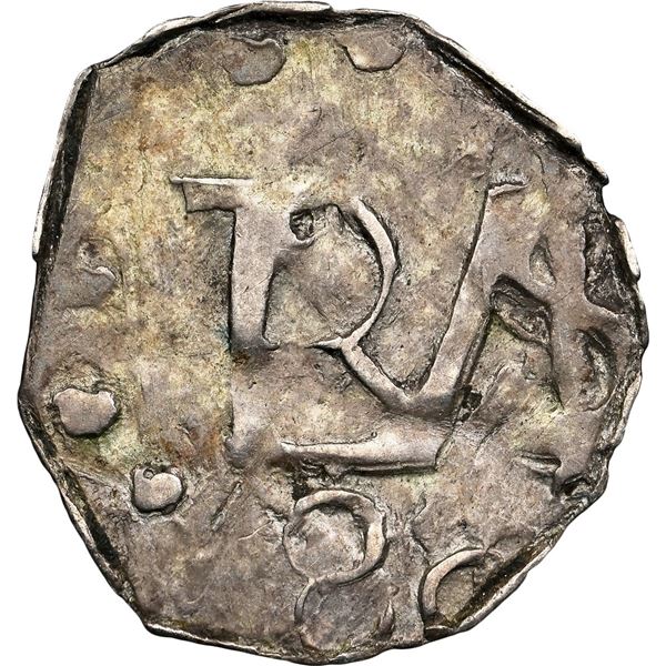 COLOMBIA, Cartagena, low-silver "imitation cob" ½ real, Ferdinand VII, fantasy date "8o(?)" (ca. 181
