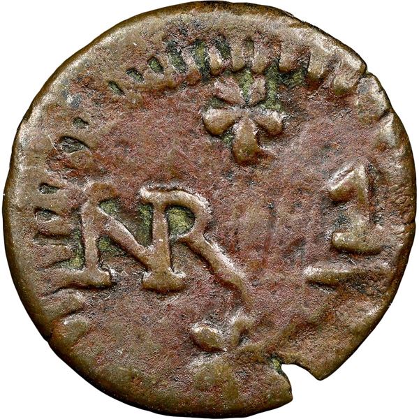 COLOMBIA, Cartagena or Santa Marta(?), copper ¼ real, Ferdinand VII, no date (ca. 1815), rosettes at