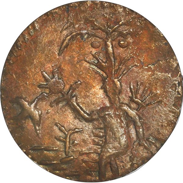 COLOMBIA, Cartagena, copper provisional ½ real, 1812, NGC MS 62 BN, "top pop."