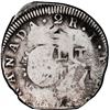 Image 2 : COLOMBIA, Bogotá (Cundinamarca), 2 reales, 1819 JF, struck over a Caracas, Venezuela, "imitation cob