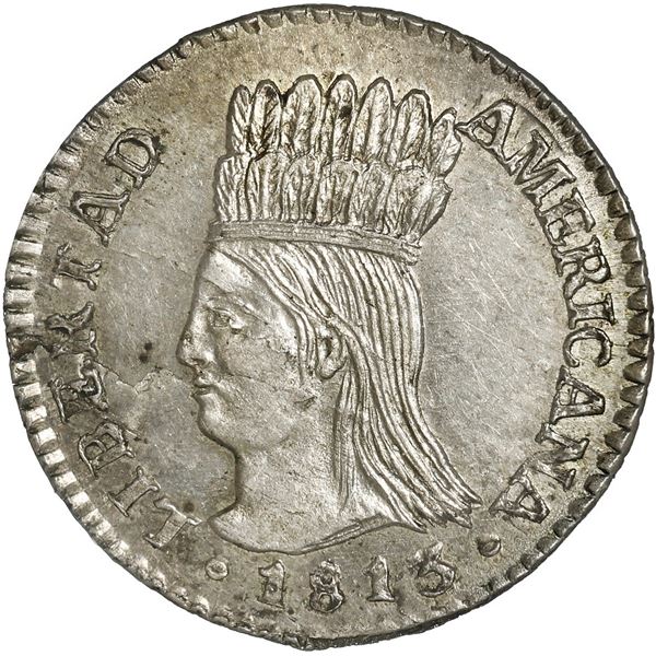 COLOMBIA, Bogotá (Cundinamarca), 1 real, 1813 JF, LIBERTAD AMERICANA, NGC MS 62.