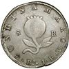 Image 2 : COLOMBIA, Bogotá (Cundinamarca), 8 reales, 1821 JF, very weak dot below A in mintmark, dot to right,