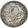 Image 2 : COLOMBIA, Bogotá (Cundinamarca), 2 reales, 1820 JF, stars in legend on both sides, rare, NGC F detai
