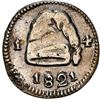 Image 1 : COLOMBIA, Bogotá (Cundinamarca), ¼ real, 1821, no mintmark, denomination 1-4, date with 8/8 and 2/2,