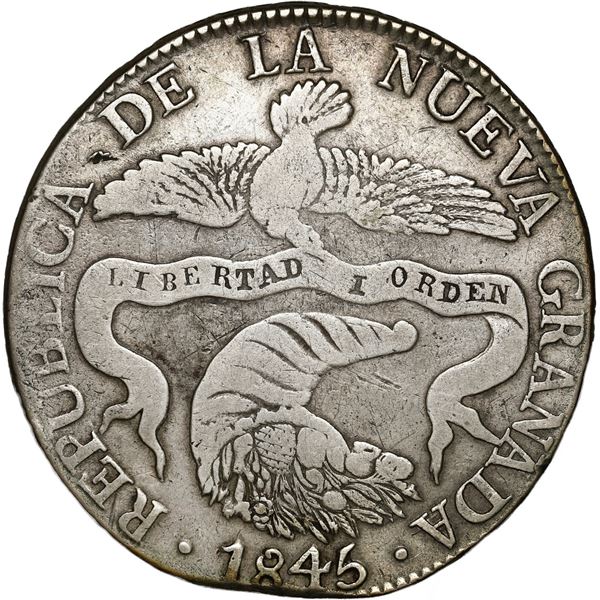 COLOMBIA, Bogotá, 8 reales, 1845 RS.