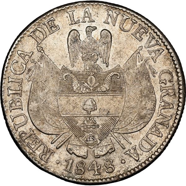 COLOMBIA, Bogotá, 10 reales, 1848, NGC MS 62.