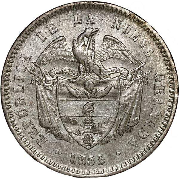 COLOMBIA, Bogotá, 1 peso, 1855.