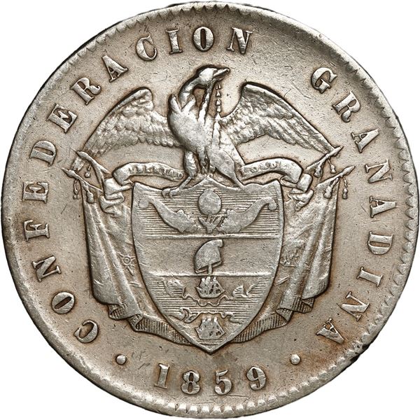 COLOMBIA, Bogotá, 1 peso, 1859.