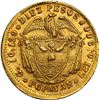 Image 2 : COLOMBIA, Popayán, gold 10 pesos, 1870, repunched stars, extremely rare, NGC MS 62, finest and only 
