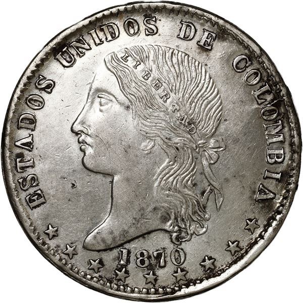 COLOMBIA, Medellín, 1 peso, 1870.