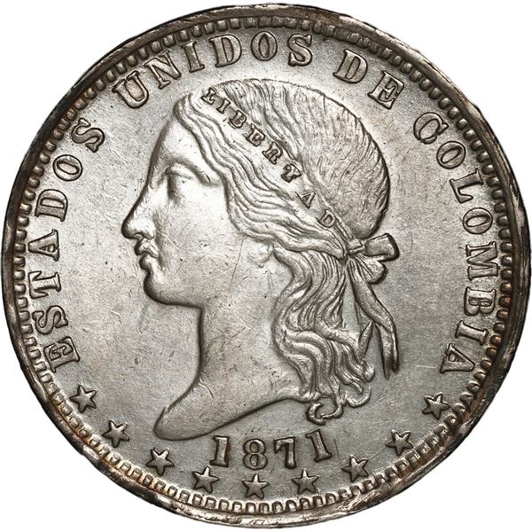 COLOMBIA, Medellín, 1 peso, 1871.