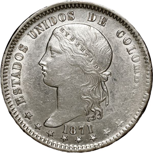 COLOMBIA, Bogotá, 1 peso, 1871.