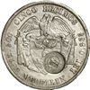 Image 2 : COLOMBIA, Medellín, 5 décimos, 1884, with Costa Rica "lion" double countermark (Type VII, 1889).