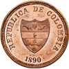 Image 1 : COLOMBIA, copper pattern 2 centavos, 1890-dated, Sovereign State of Cundinamarca, NGC MS 64 RB, fine
