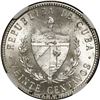 Image 2 : CUBA, struck at the Philadelphia mint, 20 centavos, 1915, low-relief star, coarse reeding, NGC MS 65
