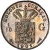 Image 2 : CURAÇAO, Utrecht mint, proof 1/10 gulden, Wilhelmina, 1901, very rare, PCGS PR65 Cameo, "top pop."