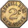 Image 2 : DANISH WEST INDIES, St. Thomas, copper-nickel octagonal 2 cents Mexican token, 1890, Russell Brother