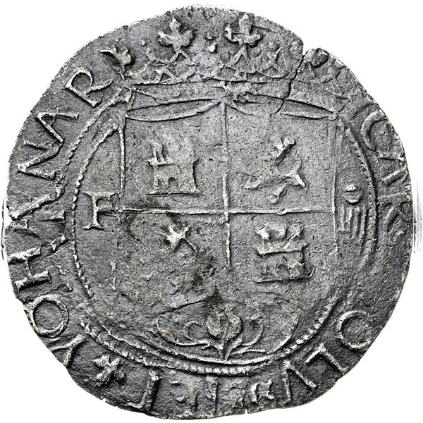 DOMINICAN REPUBLIC, Santo Domingo, 4 reales, Charles-Joanna, assayer F to left, denomination o-IIII 