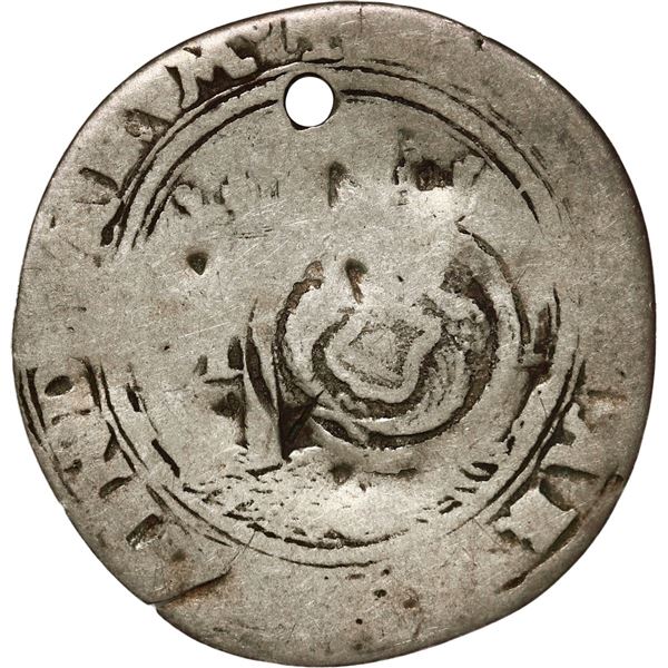 EL SALVADOR, San Salvador, 1 real, arms countermark (Type V, 1869) on a Mexico City, Mexico, 1 real,