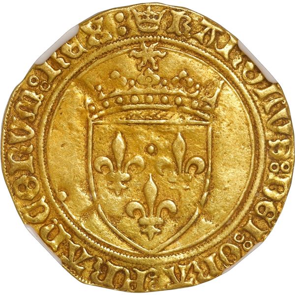 FRANCE, Paris mint, gold ecu d'or au soleil, Charles VIII (1483-1498), second emission (1494-98), pe