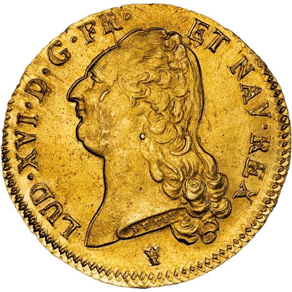 FRANCE, Limoges mint, gold 2 louis d'or à la tête nue, Louis XVI, 1786-I (first semester, no dot), P