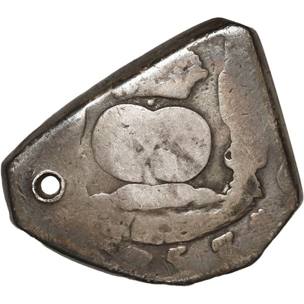 GUATEMALA, Guatemala City, cob 4 reales, 1753 J, with sun-over-mountains (Type II, 1839) countermark