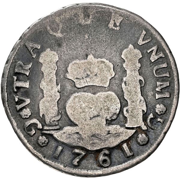 GUATEMALA, Guatemala City, pillar 2 reales, Charles III, 1761 P, rare, NGC G details / rev cleaned.