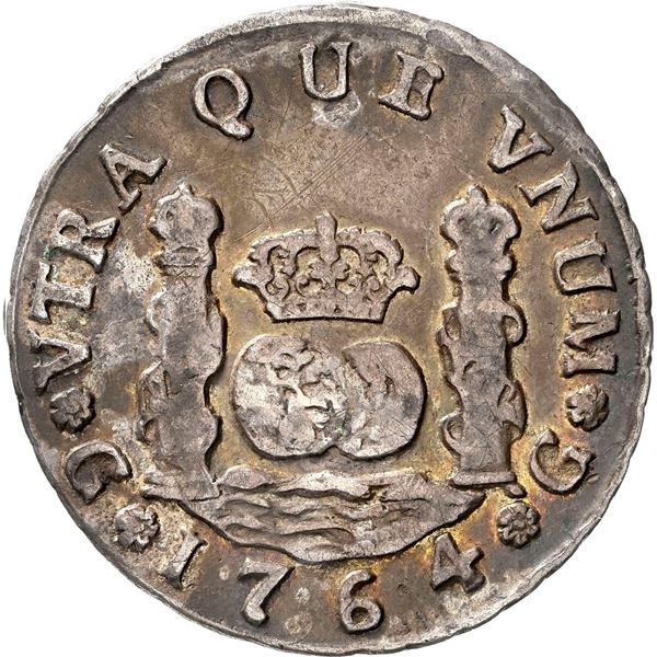 GUATEMALA, Guatemala City, pillar 2 reales, Charles III, 1764 P, NGC VF details / obv scratched.