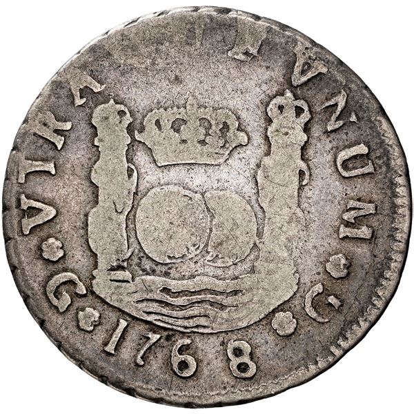 GUATEMALA, Guatemala City, pillar 2 reales, Charles III, 1768 P, NGC G 6.