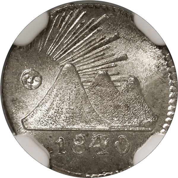 GUATEMALA (Central American Republic), Guatemala City, ¼ real, 1840/30, NGC MS 66.