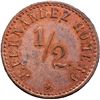 Image 1 : GUATEMALA, Pochuta, Chimaltenango, copper ½ real plantation token, ca. late 1800s, El Retiro / J. Fe
