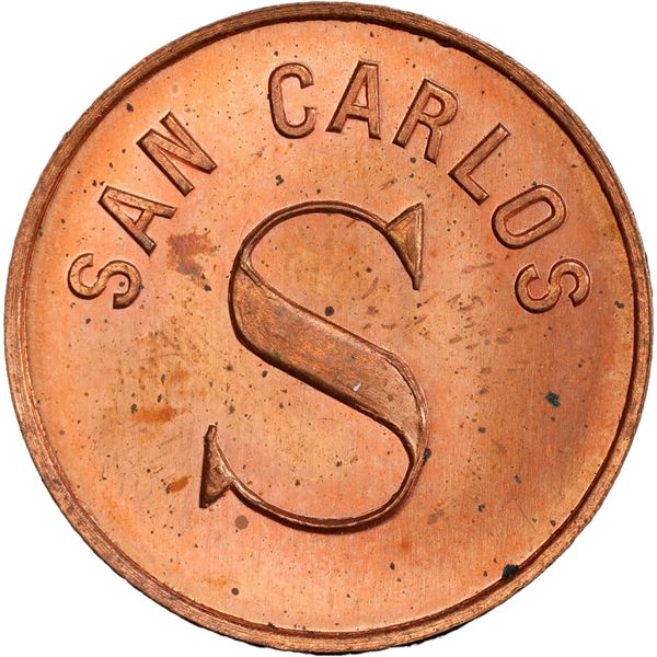 GUATEMALA, Pochuta, Chimaltenango, copper ½ real plantation token, ca. late 1800s, Wyld Hermanos / S