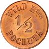 Image 2 : GUATEMALA, Pochuta, Chimaltenango, copper ½ real plantation token, ca. late 1800s, Wyld Hermanos / S