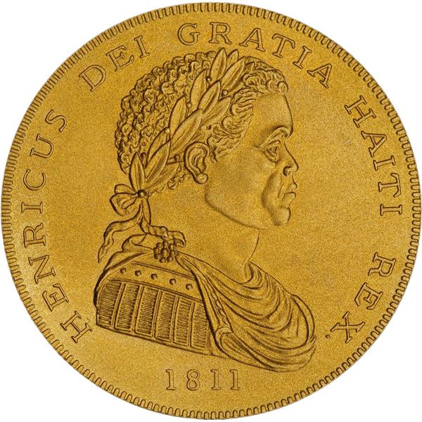 HAITI, Kingdom of Northern Haiti, gold matte proof pattern fantasy crown, Henri I, dated 1811 / L'AN