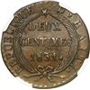 Image 2 : HAITI, copper 2 centimes, An 28 // 1831, NGC AU 58 BN.
