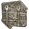 Image 1 : HONDURAS, Tegucigalpa, provisional "imitation cob" 2 reales, 1823-PMPY, quadrants of cross transpose