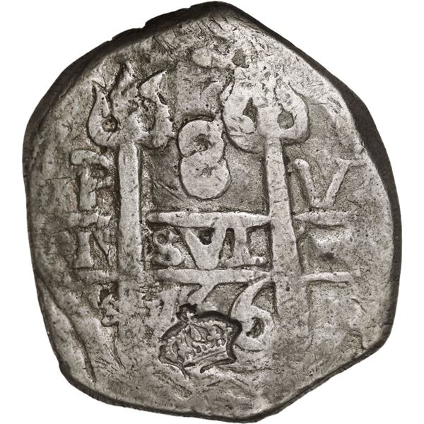 HONDURAS, Comayagua, 8 reales, small royal crown countermark (1824) on a Potosí, Bolivia, cob 8 real