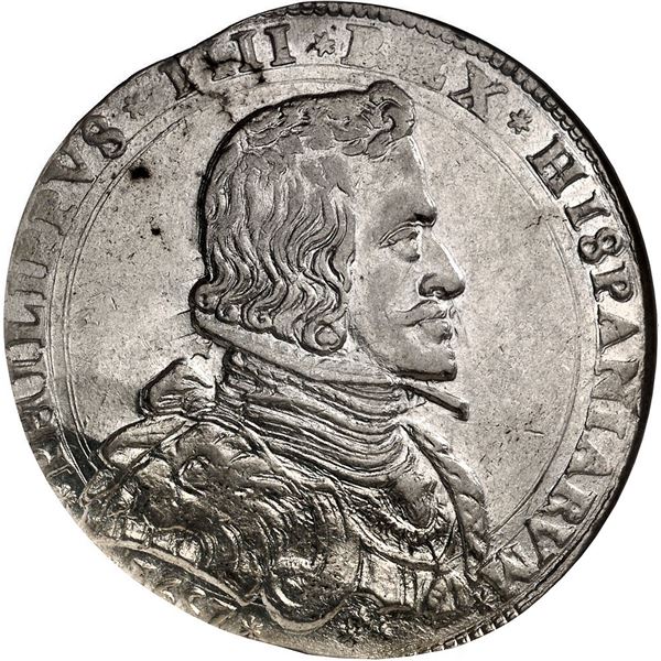 ITALIAN STATES, Milan (under Spain), 1 filippo, Philip IV, 1657, NGC AU 58.