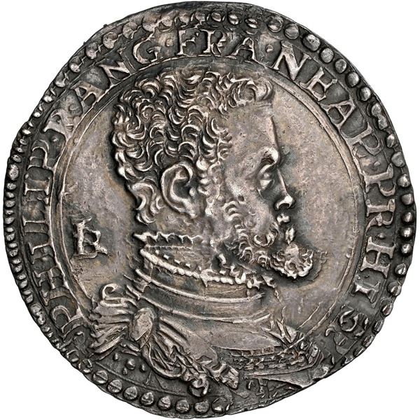 ITALIAN STATES, Naples (under Spain), ½ ducato, Philip II, no date (1554-56) mintmaster IBR (monogra