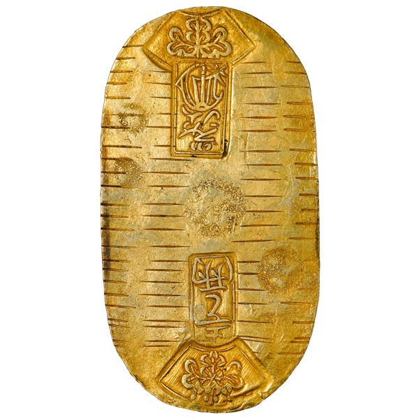 JAPAN, Edo mint, gold 1 ryo (Bunsei Koban-kin), Tokugawa Shogunate, Bunsei era, 1819 to 1828.