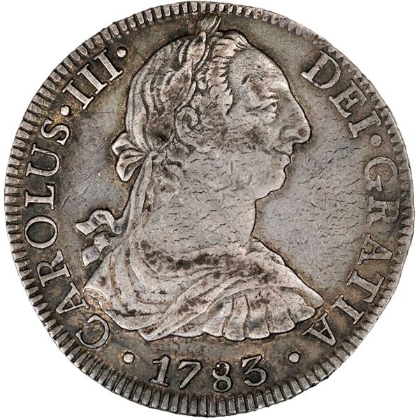 MEXICO, Mexico City, bust 8 reales, Charles III, 1783 FF, PCGS XF40.