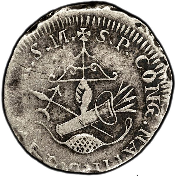 MEXICO, Tlalpujahua (National Congress), 1 real, Ferdinand VII, 1812 (inward-facing date), PCGS VF35