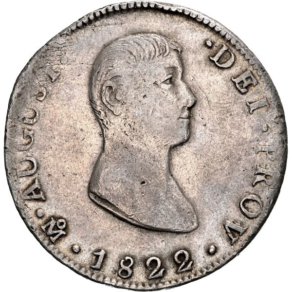 MEXICO, Mexico City, 8 reales, Iturbide, 1822 JM, early eagle, NGC VF details / rev scratched.